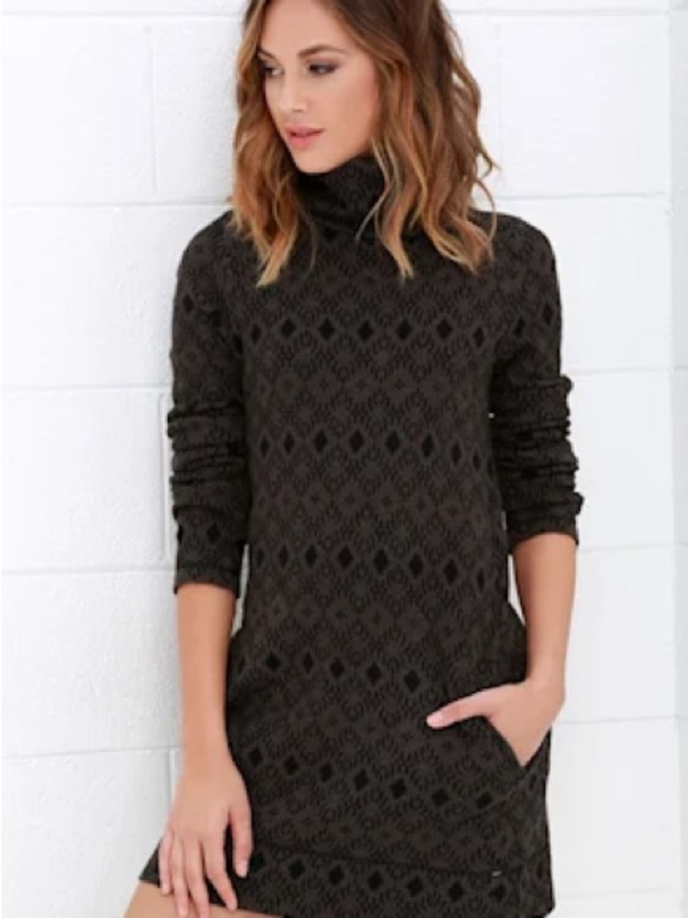 Obey Charlie Turtleneck Sweater Dress